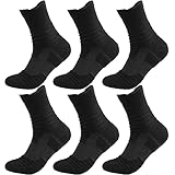 [Amtop] 靴下 メンズ スポーツソックス くるぶし 通気性 抗菌防臭 吸汗速乾 滑り止め サッカー ソックス スニーカー 男女兼用 春夏秋冬 四季適用 アウトドア ソックス 綿 24～28cm 6足セット (C-ブラック)