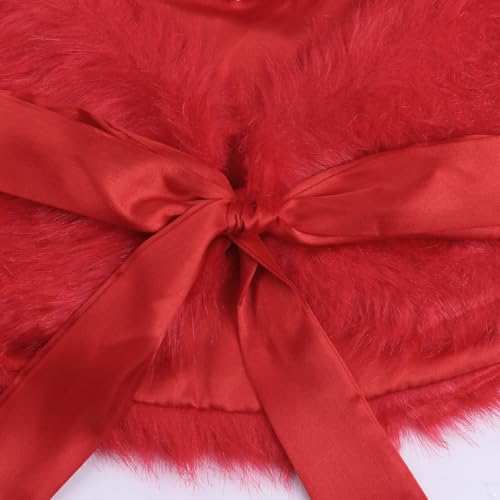 Moily Flower Girls Faux Fur Wrap Shawl Ribbon Ties Shoulder Cape Dress Bolero Shrug for Wedding Birthday Party3