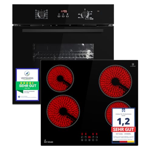 Placa de 60 cm vitrocerámica horno empotrado temporizador aire caliente grill