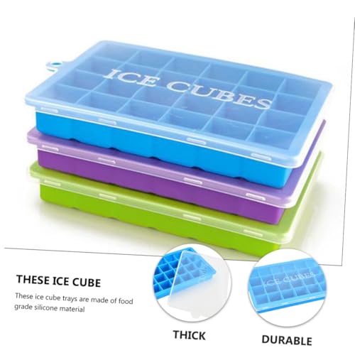 BESPORTBLE molde de silicona para cubos de hielo con tapas 3 piezas miniatura 3