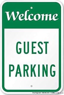 New Aluminum Sign Welcome, Guest Parking Sign Road Sign|Indoor And Outdoor Wall Decoration Garage Street Yard Metal Tin Sign 8x12 inches