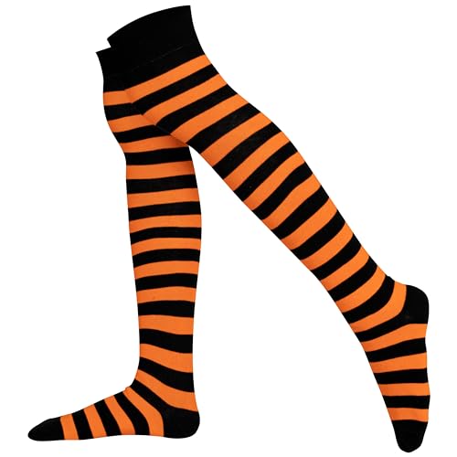 Image of Mysocks Unisex Over the Knee Socks | Stripe Design| Combed Cotton| Hand Linked Toe | Soft Latex Band
