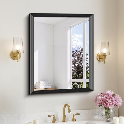 Image of Bathroom Mirror,24 inch x 30 inch Rectangle Beveled Frame Bathroom Vanity Mirror for Over Sink,Anti-Rust Rectangle Wall Mirror with Tempered Glass, Stronger Frame, Modern Farmhouse Bedroom