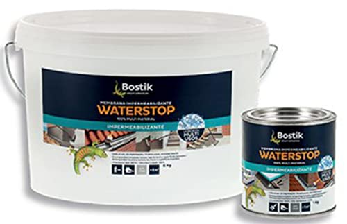 BOSTIK Waterstop Impermeabilizante de Reparación Gris - Estanqueidad Inmediata, Superficies Húmedas o Secas, sin Imprimación, Multimaterial, Fácil de Aplicar, Interior y Exterior, Bote 1 kg