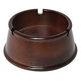 Sopicoz Beech Ashtray Wood Cigarette Holder Decorative For Smokers Cigar Windproof Home Office Patio Vintage Decoration