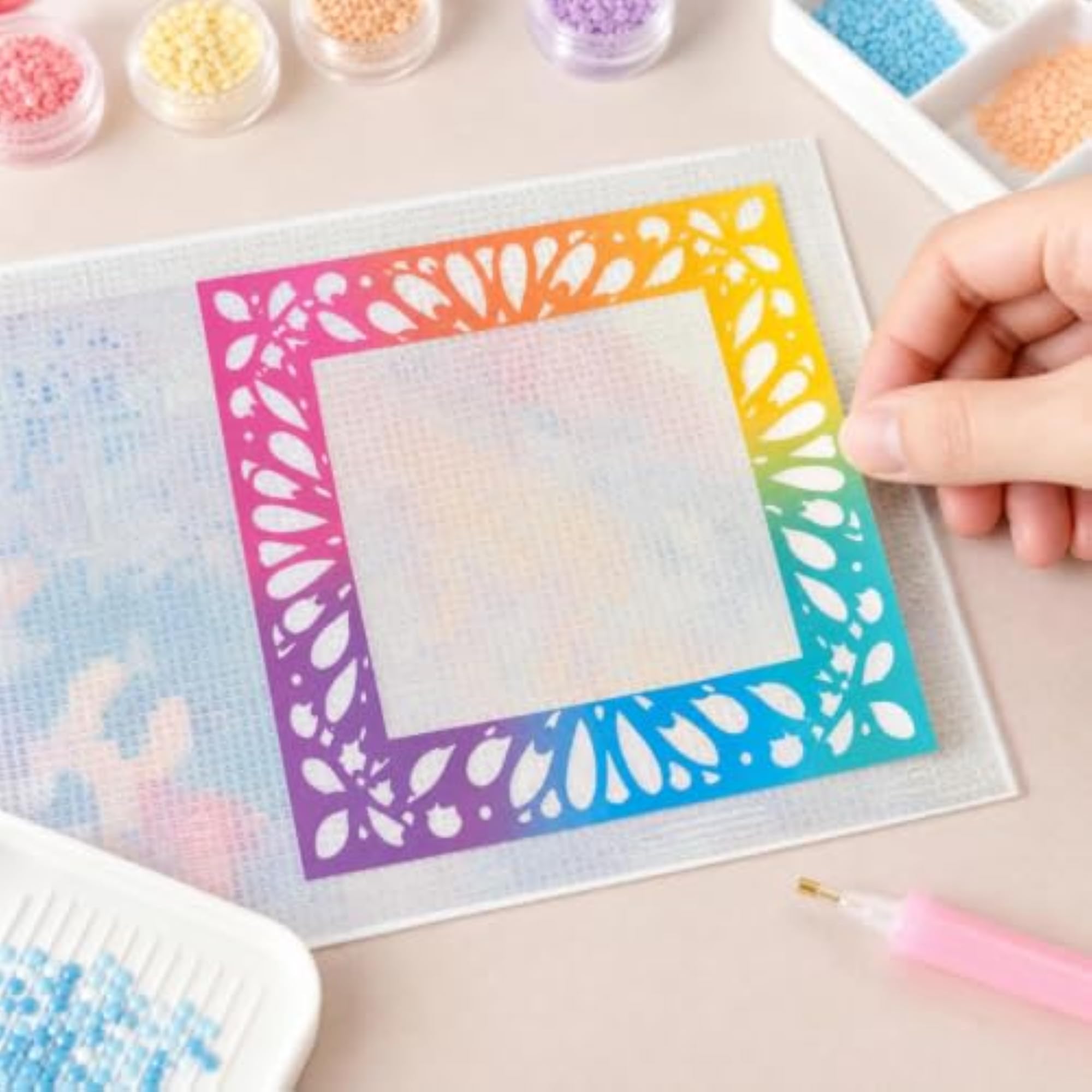 10 Pieces Crystal Art Decorative Border Safeguarding Sheets, Navy