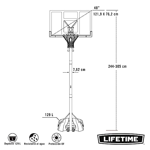 LIFETIME 90000 - Canasta baloncesto ultrarresistente altura...