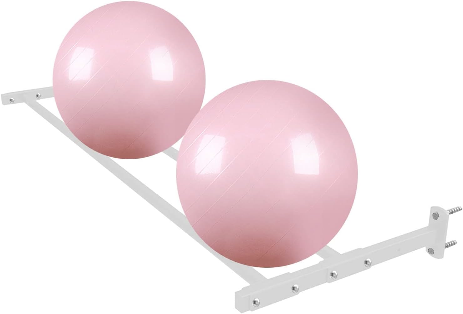 Home Gym Yoga Stand for Storing Yoga Balls, White Yoga Ball Storage Rack, Hanging Fitness Organizer, Stability Ball/Therapy Ball Holder(1 pc -124 cm (48 7/8") L)