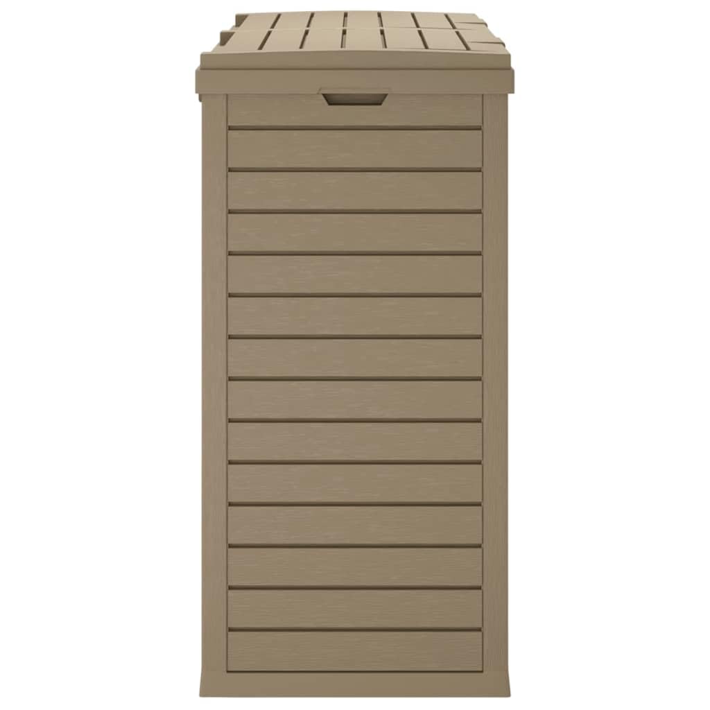 vidaXL Poubelle d'Extérieur, Bac à ordures avec Double Couvercle, Poubelle avec 2 Seaux Parc Jardin Terrasse Patio, Marron Clair Polypropylène
