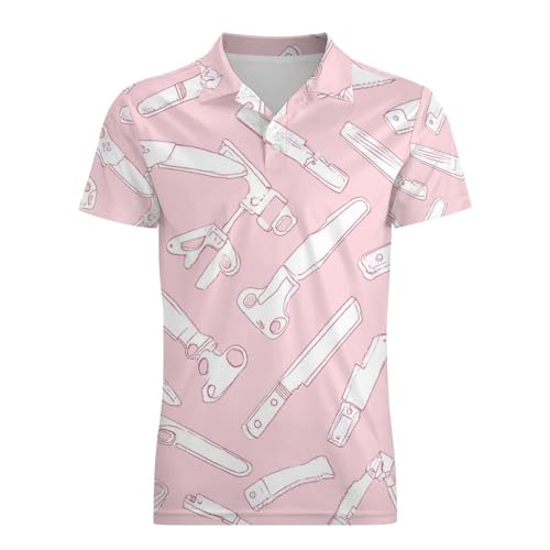 Boys' Classic Polo Shirts Short Sleeve Moisture-Wicking Golf & Tennis Shirts for Youth Teens Pink Tools4