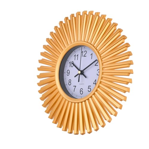 Image of Xtore Modern Round Wall Clock with Luxurious Golden Finish (Pack of 1, Gold)