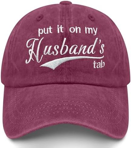 Put it on My Husbands Tab Hat for Women Funny Hats for Wife Adjustable Washed Cotton Baseball Cap image 5