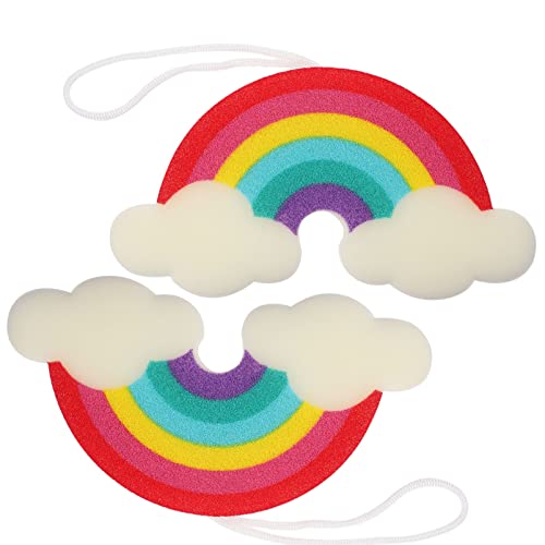 Éponge bébé anti-irritation SOLUSTRE brosses de bain arc-en-ciel pour nettoyer la peau sensible