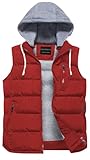 CREATMO US Puffy Vest Women Plus Size Puffer Vest Womens Lightweight Vest With Hood Women's Sleeveless Outerwear Casual Thicken Winter Warm Jacket Red XL