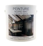 Midi Decor Peinture noire acrylique pour métal, bois, maçonnerie et béton pour l'extér...