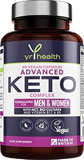Keto Diet Pills - Max Strength Weight Loss Complex for Men & Women - MCT Oil, Green Tea, Bio-Cultures, Vitamins & Minerals, Carbohydrates & Fatty Acids Metabolism  60 Vegan Capsules - Made in The UK