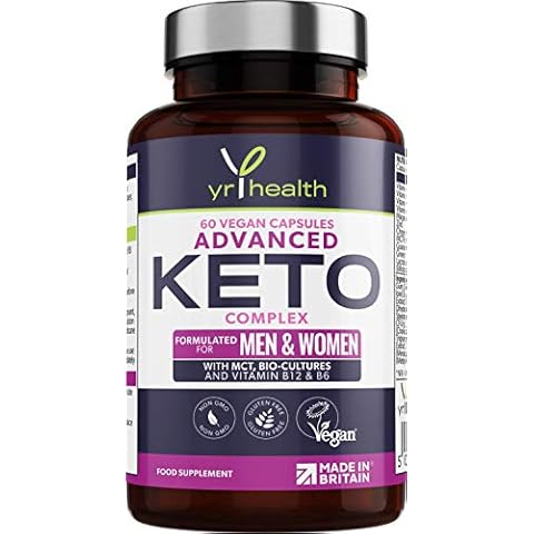 Keto Diet Pills - Max Strength Weight Loss Complex for Men & Women - MCT Oil, Green Tea, Bio-Cultures, Vitamins & Minerals, Carbohydrates & Fatty Acids Metabolism - 60 Vegan Capsules - Made in The UK Cover