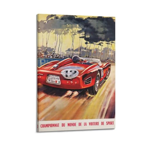 Poster de voiture de course vintage KYTIN toile décorative 60x90 cm pour grand format mural