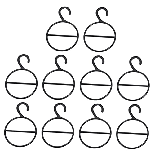ABOOFAN 10PCS Circle Shape Coat Hanger Multifunctional Scarf and Belt Organizer Black Space Saving Display Slots for Ties Scarves and Belts and Storage
