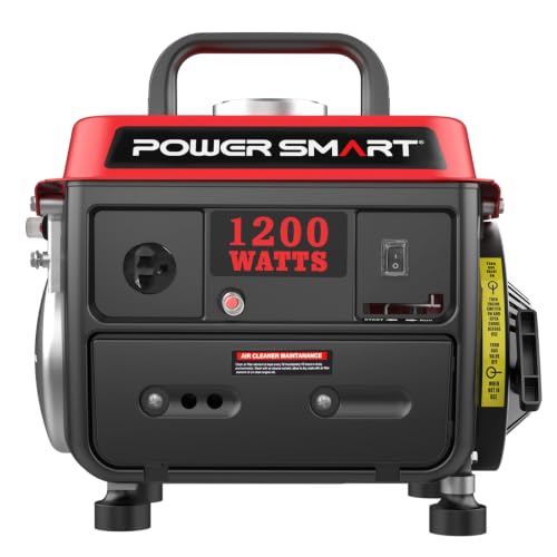 PowerSmart 1200W 2-Stroke Portable Generator, Small Generator for Camping