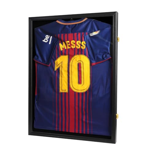 Sboitflmm Jersey Frame Display Case Lockable UV Protection Shadow Box for Football Basketball...