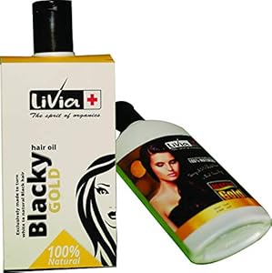LIVIA PLUS BLACKY GOLD HAIR OIL premium bioactive herbals,revive your hair glory. Strengthens hair roots, reduces split ends, detangles tresses, improves hairs textures, adds extra silkiness, gives rich conditioning, eliminates dandruff, reduces hair fall, and enhances moisture retention.