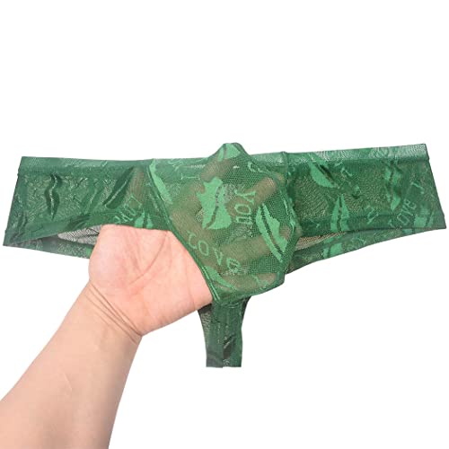 Sexy Men's See-through Cheeky Boxer Briefs Sheer Brazilian Back Bikini Thong Underwear Mens Pouch Panties2