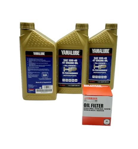 Image of Yamaha Wolverine 350 /450 (2006-2010) all Models HP Oil Filter Change Kit Yamaha Part# 5GH-13440-71-00, 3 Quarts Hi Performance LUB-10W40-FS-12