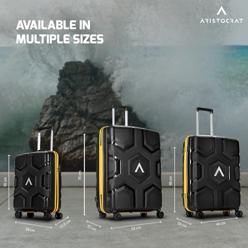 Image of Aristocrat Rock | Trolley Bag, 66 Cm, Medium Hardside Luggage | 4 Wheels, Combination Lock | Polypropylene | Suitcase for Travel | 7 Year International Warranty