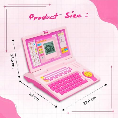 Image of Kids Learning Laptop Toy for Toddlers 2-5 Years, Educational Computer Toy with ABC, Words, Math, Music & Logic Games for Boys & Girls (Pink)