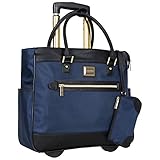 Kenneth Cole Reaction Runway Call Nylon-Twill Laptop & Tablet Business Travel, Dark Slate Wheeled Tote, One Size
