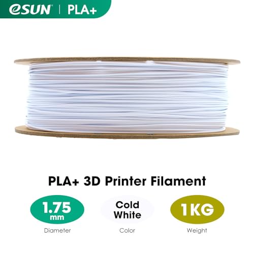 eSUN PLA+ 3D-Drucker-Filament 1.75mm, 1kg Spule, Kaltes Weiß