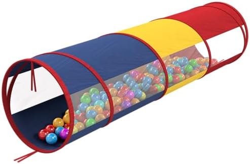 Playz 6ft. Kids Playhouse Jungle Gym Tunnel Play Center for Boys, Girls, Baby, Toddlers w/Travel Zipper Storage Bag