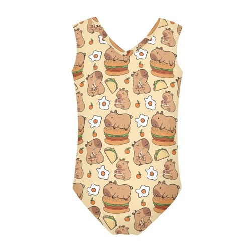 Image of Cartoon Pattern Kids Girls Bathing Suits One Piece Swimsuit Soft & Quick Dry, 5-14Years