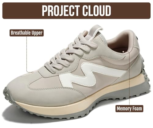 Image of Project Cloud Trendy Fashion Sneakers for Women 2026 - Memory Foam and Non-Slip Comfortable Casual Ladies Shoes for Womens Fashion Sneakers - Lightweight Lace-up Shoes (Lecco)