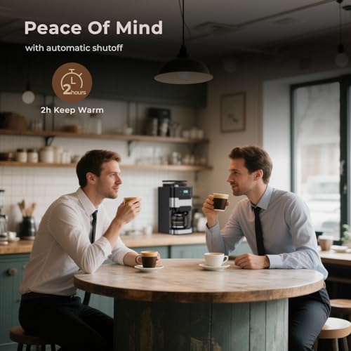 Image of Drip Coffee Maker with Built In Grinder, 10-Cup Grind and Brew Coffee Machine Fully Automatic, Programmable with Brew Strength, Permanent Filter, Glass Carafe, 50oz Water Tank, Ideal for Home /Office