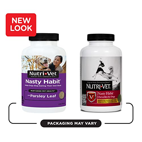 Nutri-Vet Nasty Habit Chewable Tablets For Dogs | Helps Stop Puppies And Dogs From Eating Their Own Stool | 120 Count #TOP1