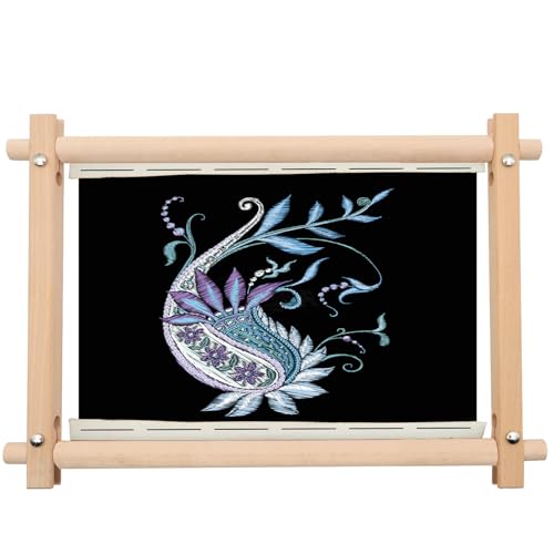 Image of MUFEKUM Beech Wood Embroidery Tapestry Scroll Frame - Quilting & Cross Stitch Frame, Needlepoint Holder - 17 inchx12 inch