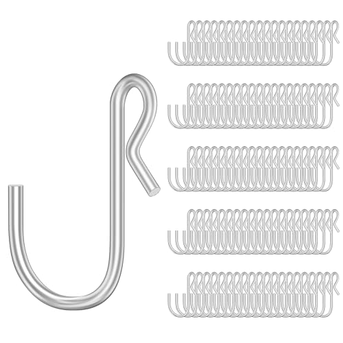 Dpyrrhic 100Pcs Small S Hooks for Hanging, Silver Small S Hooks Metal Hanger for Jewelry, Pot, Crafts and Ornament