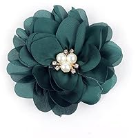 Heyiwell 10 Fiori In Tessuto Chiffon Grigio Con Strass, 8 Cm, Per Decorazioni Fai Da Te, Accessori Capelli, Scrapbooking - 4
