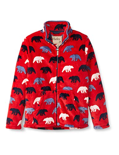 Hatley Fuzzy Fleece Jacket Chaqueta con forro, Osos polares salvajes, 7 Years para Niños