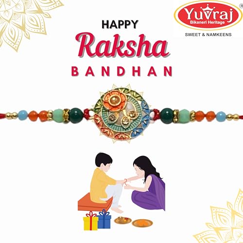 Image of Rakhi Premium Matal plate for Bhiya Rakhi Bracelets For Men || Designer Rakhi For Brother rs flr dsn 4