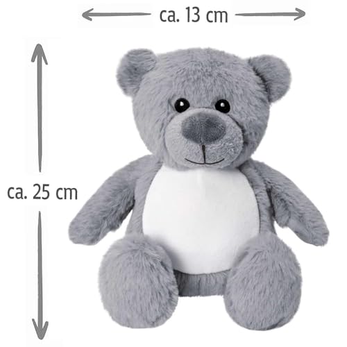 Elefantasie Kleines Stofftier PERSONALISIERT Teddybär mit Name Bedruckt Kuscheltier Plüschtier 25cm Bär pink