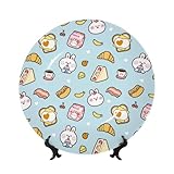 Kuilepa Kaninchen-Burger-Kaffee für dekorative Teller für Heimdekoration, Keramik-Display-Teller mit Ständer für Esszimmer, Küche, Wohnzimmer, Tischdekoration, 25,4 cm