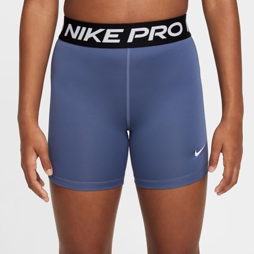 Image of Nike Girls' Pro Shorts (Little Big Kid), Diffused Blue /Black /White