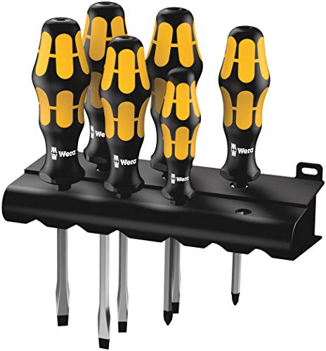 wera 900 - Wera - 5018283001 932 S6 Screwdriver Set Kraftform Chiseldriver & Rack, 6Piece