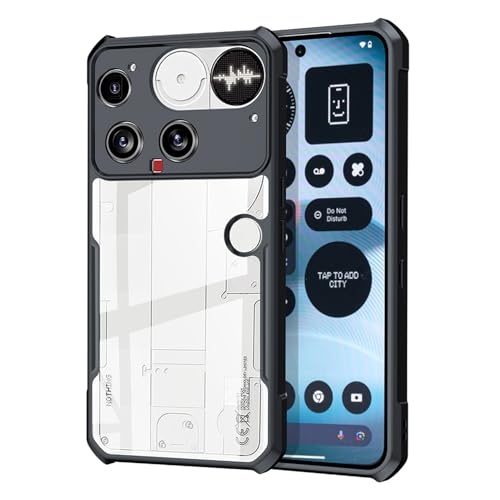Image of for Nothing Phone 3 Case Ultra-Thin Cover Soft TPU Bumper + Acrylic Clear Back Military Grade Airbags Shookproof Drop Protection for Nothing Phone (3),Black