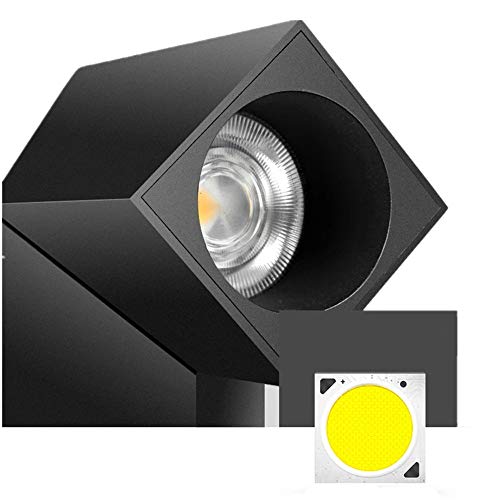 Image of LED Indoor Ceiling Spotlight 360Adjustable Wall Light - Art DIY Spotlights -12W Warm White Light 3000K Ceiling Downlight -Surface Mounted COB Lighting Swivel lamp (Black-3000K)