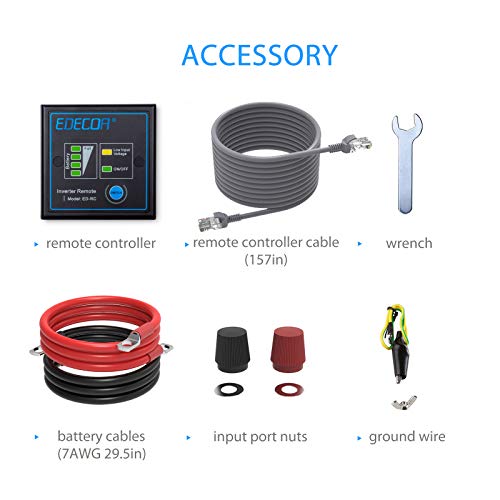 Edecoa 2000W 24V Power Inverter Dc 24V To 110V Ac Power Converter Lcd And Remote Controller 4.2A Dual Usb Ports #TOP6