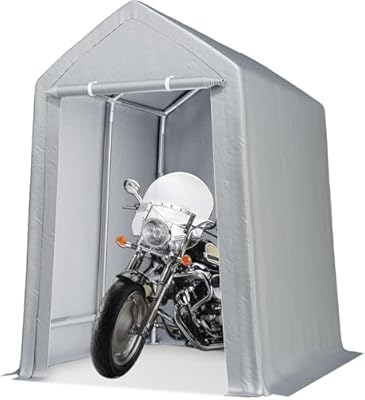 10'x15'Heavy-Duty Carport Canopy with Removable Side Walls and Door, Waterproof Portable Garage? Carport Shelter Reinforced Structure for Bicycles, Motorcycles and Gardening Tools, Gray